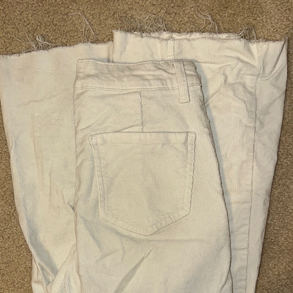 Women's Wide Leg Boot Cut-like Cream White Jeans